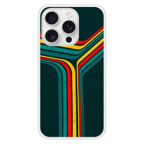 Siliconeförstärkt skal med tryck kompatibelt med Apple iPhone 16 Pro Retro linjer Transparent