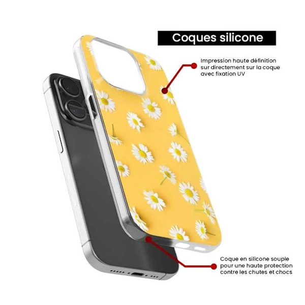 Siliconehölje med tryck kompatibelt med Samsung Galaxy A34 5G Marguerittes Transparent