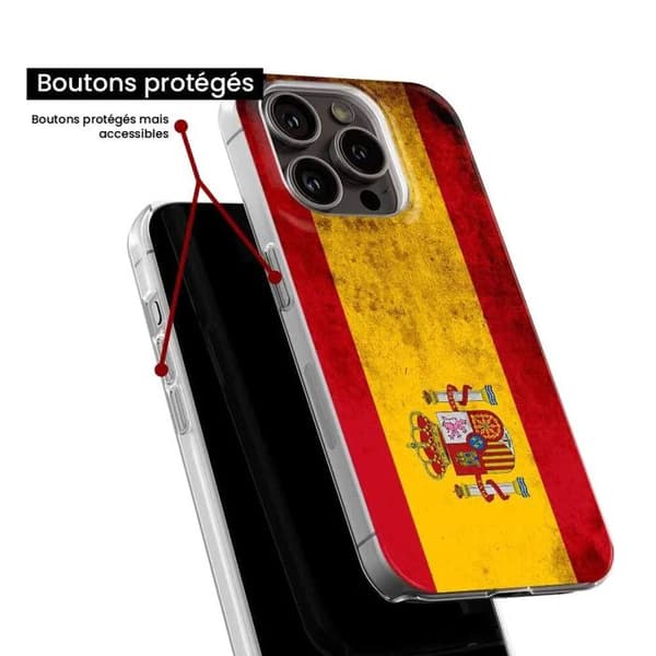 Silicon-kåpa - Kompatibel med Apple iPhone 16 Plus - design spansk flagga Transparent