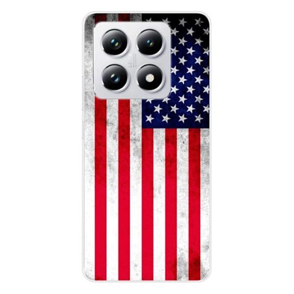 Siliconfodral med tryck - 1001 Fodral - Xiaomi 14T 4G - USA:s flagga - Mjuk - Optimal skydd Transparent