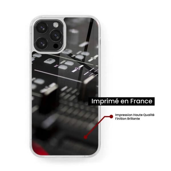 Förstärkt tryckt silikonskal kompatibelt med Apple iPhone 13 Pro Max Dj Mixer Transparent