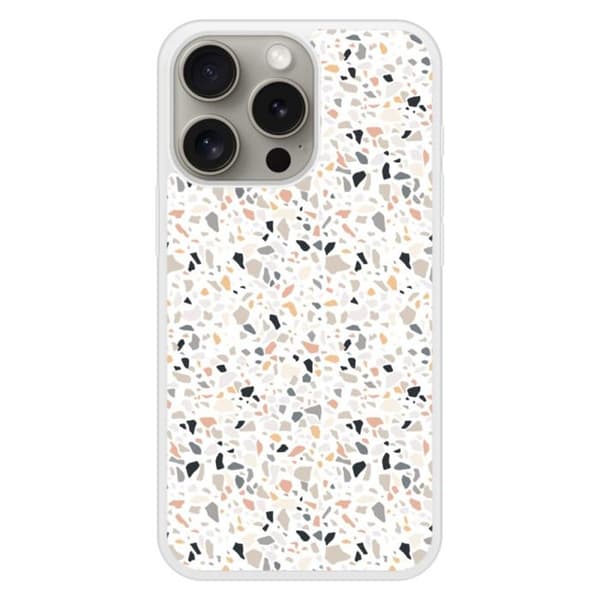 Färgglad tryckt silikonfodral kompatibelt med Apple iPhone 15 Pro Terrazzo Transparent