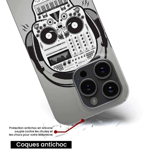 Siliconefodral Tryckt - 1001 Fodral - Xiaomi Redmi 14C 4G - Mönster Skalle Musik - Optimal Skydd - Flexibel Transparent