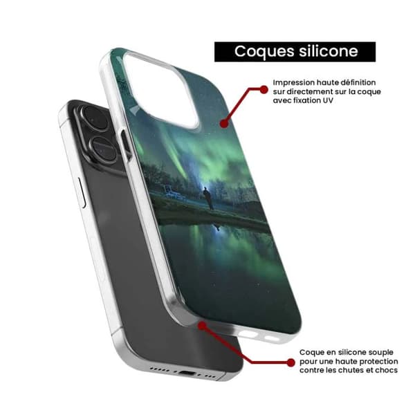 Siliconfodral - Kompatibel med Samsung Galaxy S22 Plus - design med norrsken Transparent