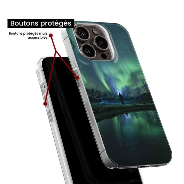 Siliconfodral - Kompatibel med Apple iPhone 13 Pro - design av aurora borealis Transparent