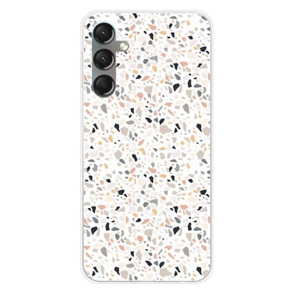 Tryckt silikonfodral som är kompatibelt med Samsung Galaxy A24 4G Terrazzo färg Transparent