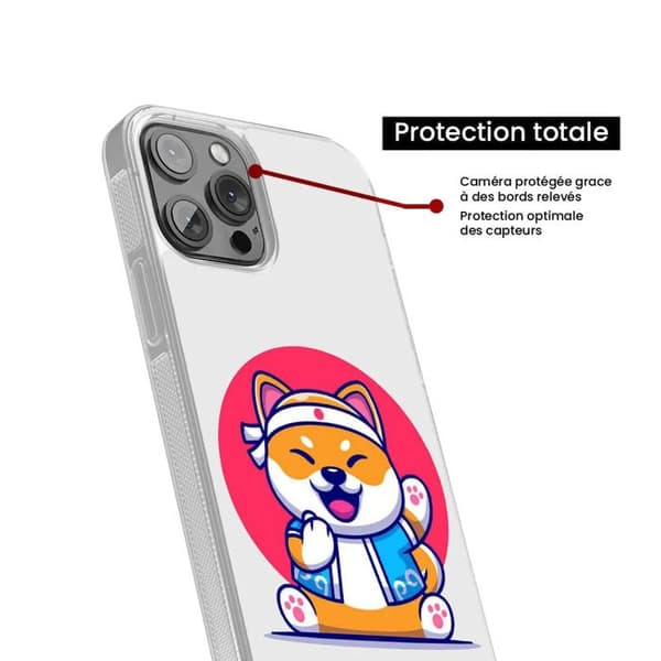 Förstärkt silikonfodral med tryck kompatibelt med Apple iPhone 13 Mini Shiba ninja Transparent