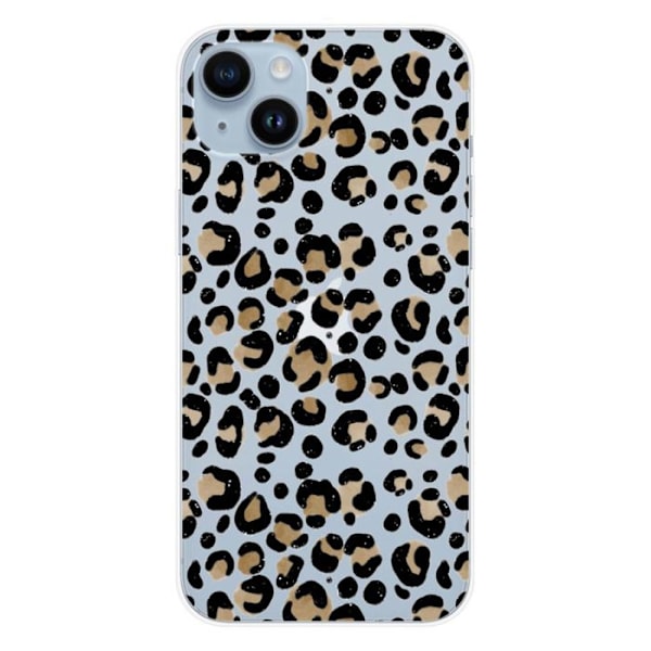 Siliconefodral - Kompatibel med Apple iPhone 15 Plus - leoparddesign Transparent