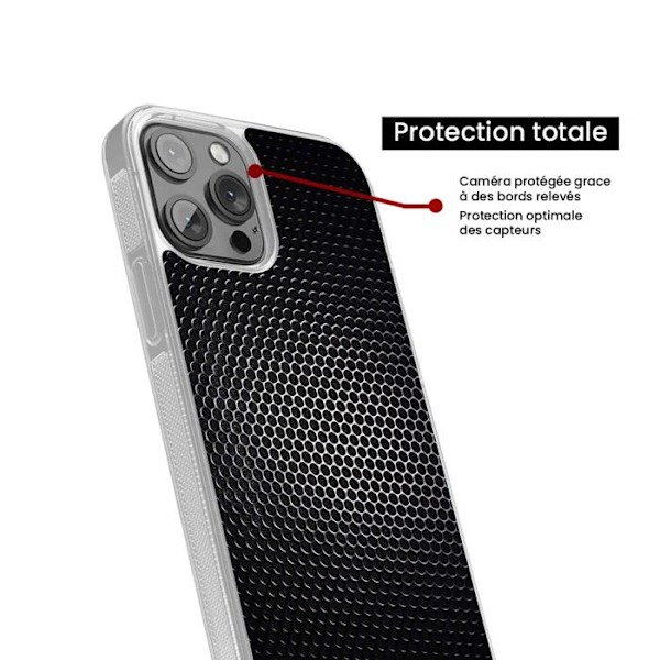 Siliconförstärkt tryckt fodral kompatibelt med Apple iPhone 14 Pro Max Dark Metal Transparent