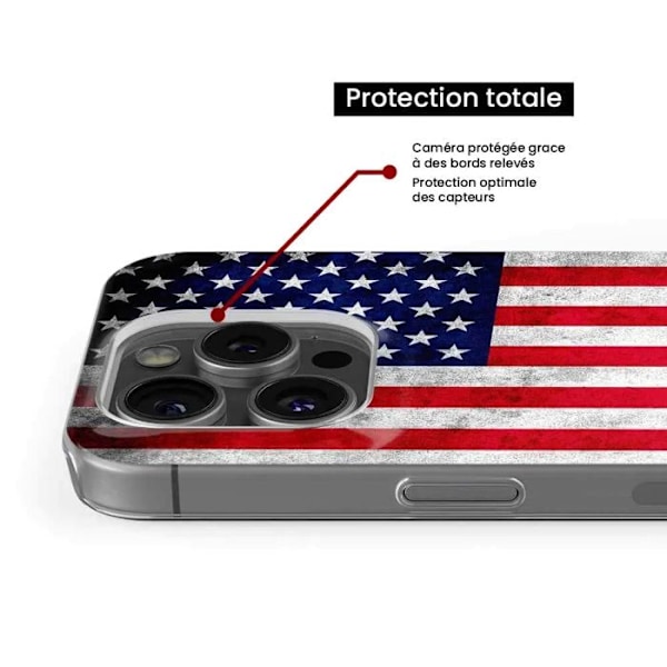 Tryckt silikonfodral som är kompatibelt med Samsung Galaxy A05S USA flagga Transparent
