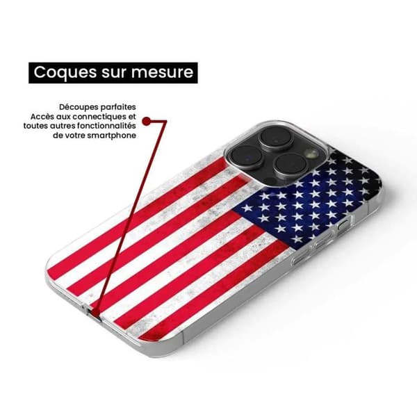 Siliconfodral - Kompatibel med Apple iPhone 16 Pro - design med USA:s flagga Transparent