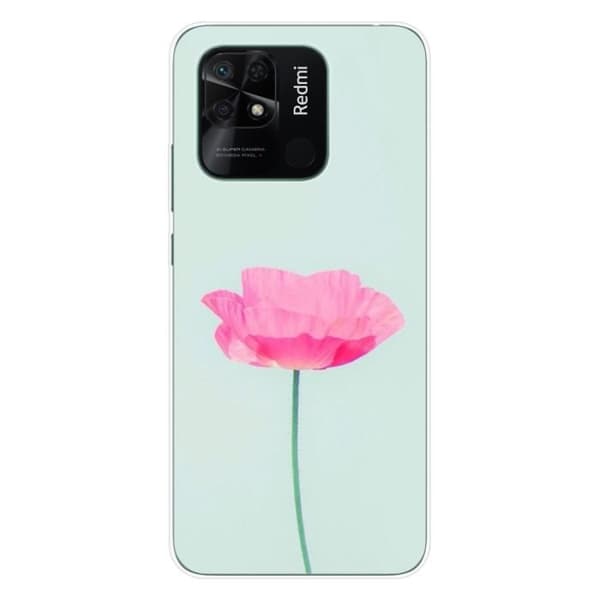 Tryckt silikonfodral som är kompatibelt med Xiaomi Redmi 10C Rose Flower