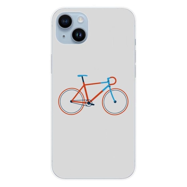 Silikonskal - Kompatibel med Apple iPhone 14 Plus - design cykel färg hipster Transparent