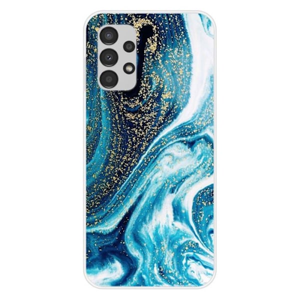 Silikonfodral - Kompatibel med Samsung Galaxy A13 4G - design i glittrande blå marmor Transparent
