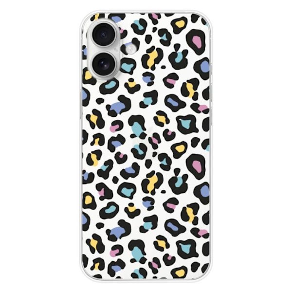 Silikonfodral - Kompatibel med Apple iPhone 16 Plus - leopardfärgad design Transparent
