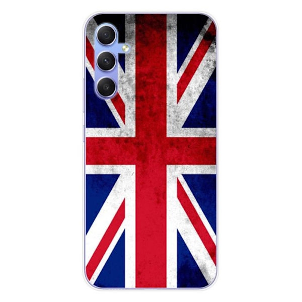 Siliconefodral - Kompatibel med Samsung Galaxy A34 5G - design med Englands flagga Transparent