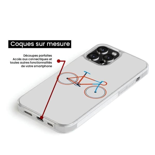 Coque i silikon förstärkt, tryckt, kompatibel med Apple iPhone 16 Plus, cykelfärg Hipster Transparent