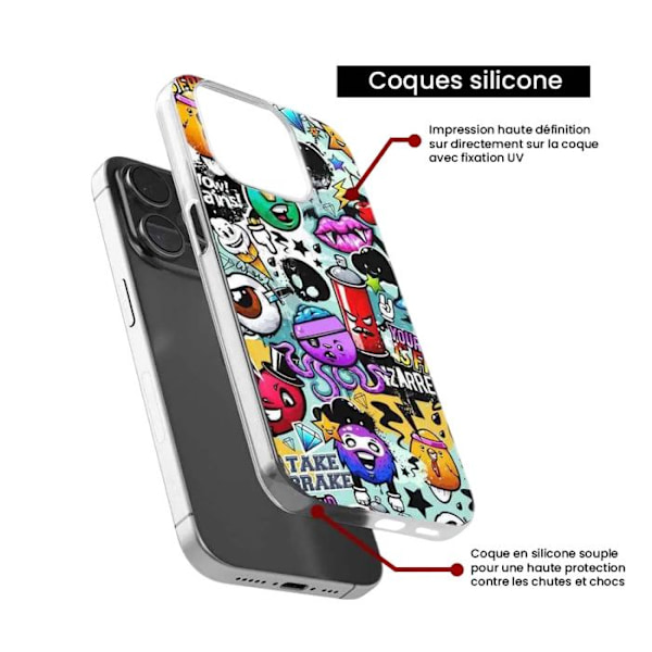 Siliconetui - Kompatibelt med Samsung Galaxy A73 5G - graffiti design 2 Transparent