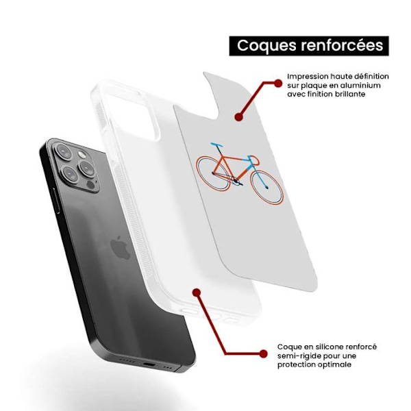 Coque i förstärkt silikontyg med tryck kompatibel med Samsung Galaxy A05S Cykelfärg Hipster Transparent
