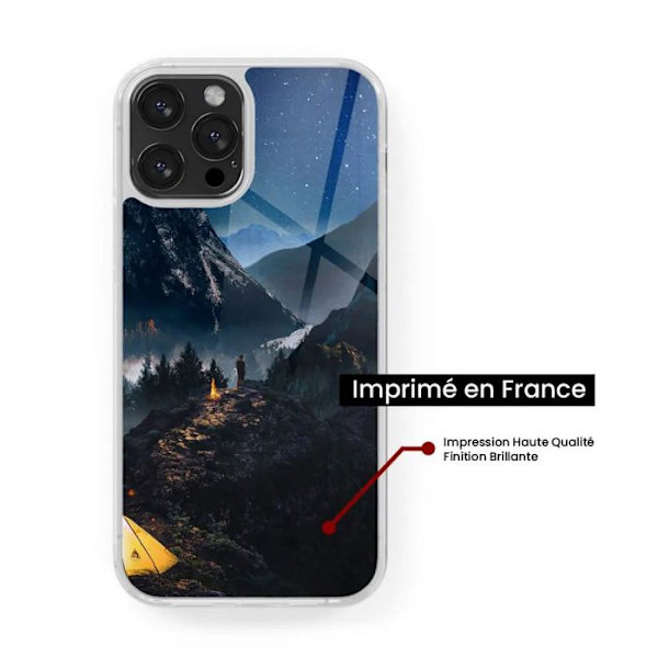 Siliconförstärkt tryckt fodral kompatibelt med Samsung Galaxy S22 Plus Enbart i Berg. Transparent