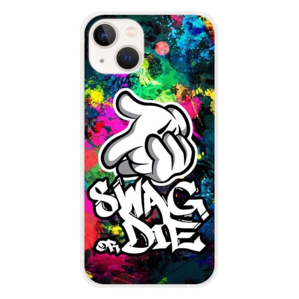 Silikonskal - Kompatibel med Apple iPhone 13 - design swag or die Transparent