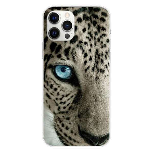 Tryckt silikonfodral kompatibelt Apple iPhone 12 Pro Max Leopard Eye Transparent