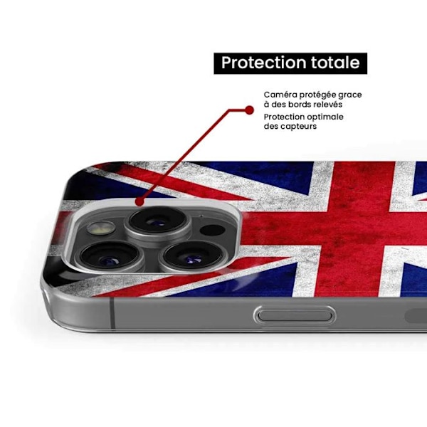 Siliconfodral med tryck kompatibel med Xiaomi 14T Pro England flagga Transparent