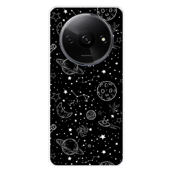 Silicon Skal Med Tryck - 1001 Skal - Xiaomi Redmi A3 4G - Galaxy Draw Mönster - Optimal Skydd - Mjuk Transparent
