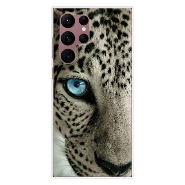 Siliconeetui - Kompatibel med Samsung Galaxy S22 Ultra - leopardögon design Transparent