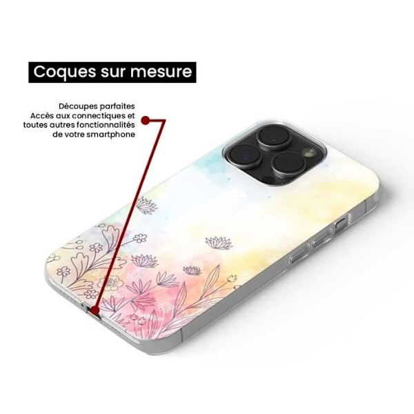 Siliconfodral - Kompatibel med Xiaomi Redmi Note 13 4G - design med akvarellblommor Transparent