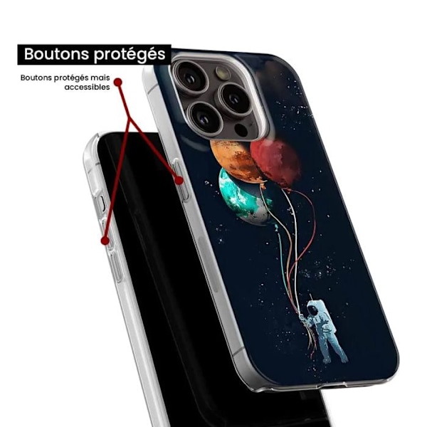 Siliconfodral - Kompatibel med Xiaomi Redmi 13C 4G - design med kosmonaut och ballonger Transparent