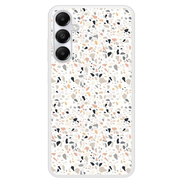 Coque i förstärkt silikon med tryck kompatibel med Samsung Galaxy A25 Terrazzo färg Transparent