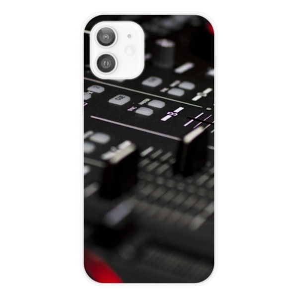 Tryckt silikonfodral - 1001 fodral - Apple iPhone 12 - Flerfärgad - DJ Mixer mönster - Halvstyvt Transparent