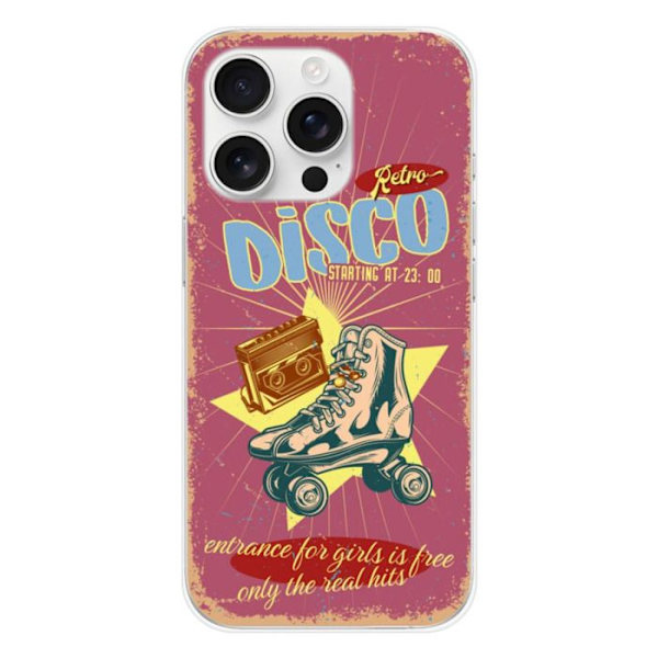 Siliconfodral - Kompatibel med Apple iPhone 16 Pro - retro disco-design Transparent