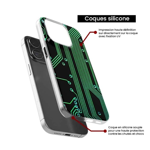 Silikonfoder - Kompatibel med Samsung Galaxy S23 Plus - design med kretsmönster geek Transparent