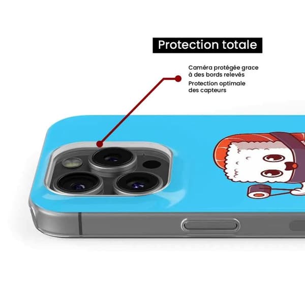1001Coques - Silikonfodral kompatibelt med Google Pixel 7 Pro - Glad sushi-mönster - Originaldesign tryckt i Frankrike Transparent