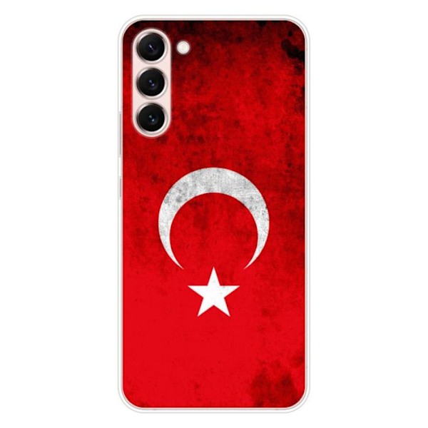 Tryckt silikonfodral som är kompatibelt med Samsung Galaxy S23 Plus Türkiye flagga Transparent