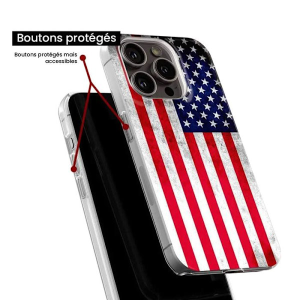 Siliconfodral - Kompatibel med Samsung Galaxy A05S - design med USA:s flagga Transparent