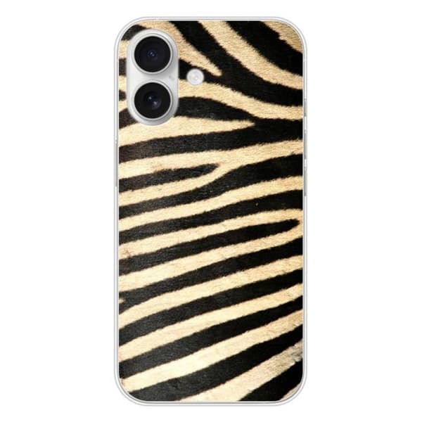 Silicone-skal - Kompatibel med Apple iPhone 16 - zebra-design Transparent