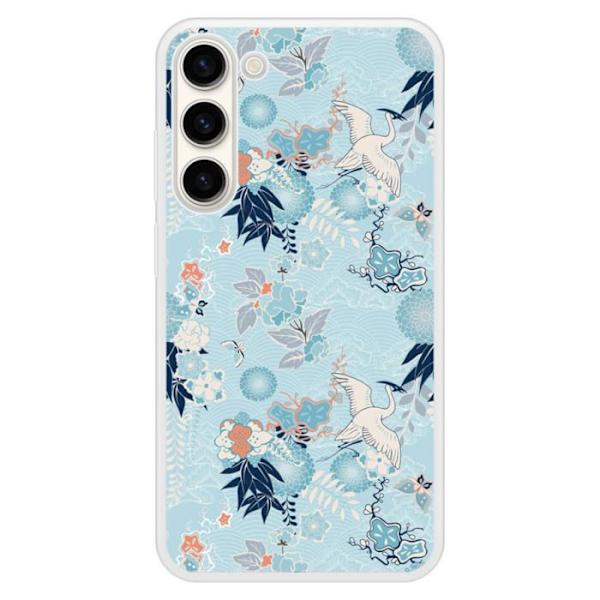 Siliconförstärkt tryckt fodral kompatibelt med Samsung Galaxy S23 Plus Kimono Transparent