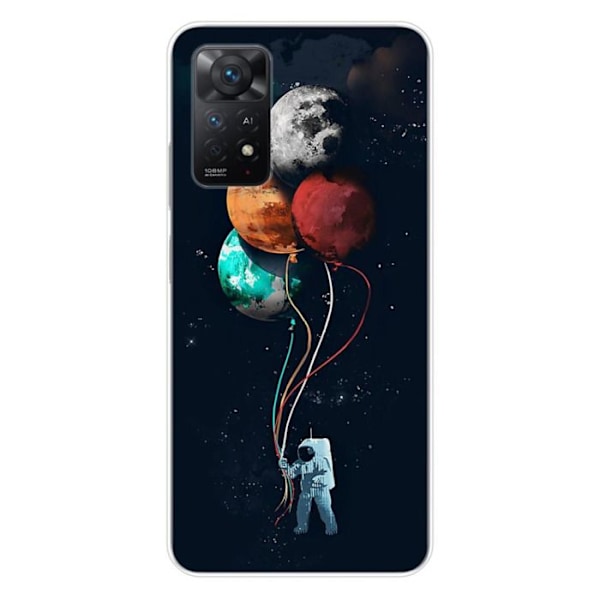 Siliconfodral - Kompatibel med Xiaomi Redmi Note 11 Pro Plus 5G - design med kosmonaut och ballonger Transparent