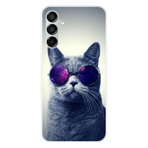 Silikonskal - Kompatibel med Samsung Galaxy M15 5G - design med katt med glasögon Transparent