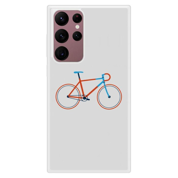 Silkonskal med förstärkt tryck kompatibel med Samsung Galaxy S22 Ultra Cykelfärg Hipster Transparent