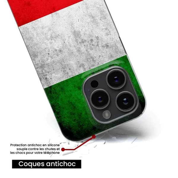 Siliconfodral kompatibelt med iPhone 12 - Italiens flagga Transparent
