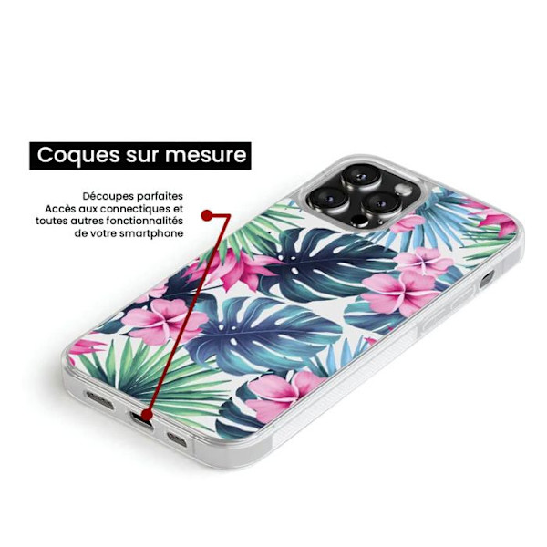Coque i förstärkt silikon med tryck kompatibel med Samsung Galaxy S24 FE Tropical Aquarelle Transparent