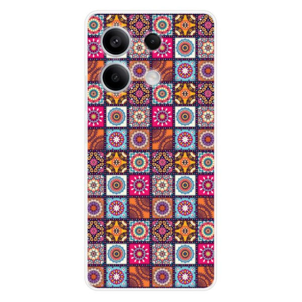 Siliconfodral - Kompatibel med Xiaomi Redmi Note 13 5G - design patchwork mandala Transparent