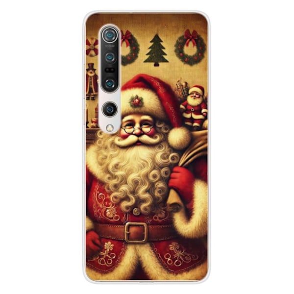Tryckt silikonfodral som är kompatibelt med Xiaomi Mi 10 Mi 10 Pro NO Santa Claus Vintage Transparent