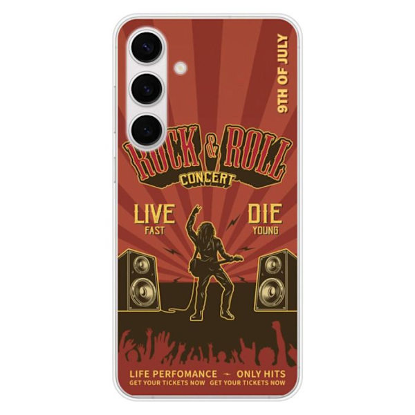 Silikonskal - Kompatibel med Samsung Galaxy S24 FE - rock and roll-design Transparent