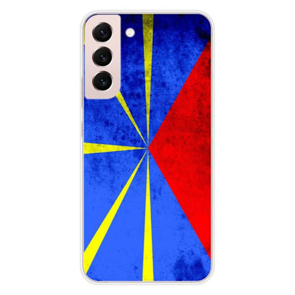 Siliconfodral - Kompatibel med Samsung Galaxy S22 Plus - design med La Réunion-flaggan Transparent
