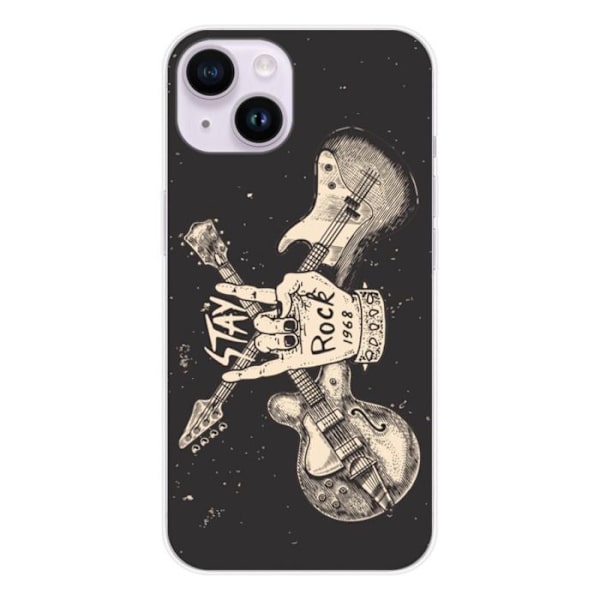 Siliconehölje - Kompatibel med Apple iPhone 15 - design stay rock Transparent